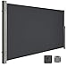 Produktbild LARMNEE Alu-Seitenmarkise, ausziehbar, 160 x 450 cm, Sichtschutz, Sonnenschutz, Blickdicht, Seitenrollo, für Balkon, Terrasse, Garten, Dunkelgrau EGY1645BP02