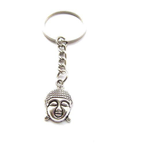 Regalos budistas Llavero de Buda Bolsa de Buda Charm Zen Budista Verde Aventurina Llavero Bolsa de Buda Clip Regalo de Yoga Talismán Budista Bajo, Plata#7, L