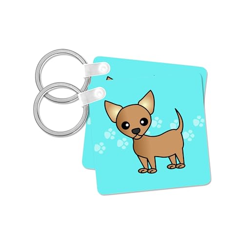 Porte-clés chihuahua 3drose mignon lot de 2 accessoires de rangement