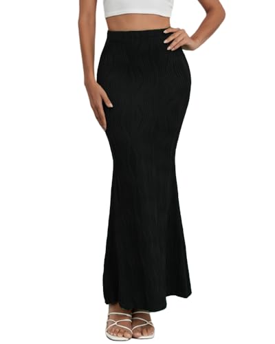Amazon.com: Sulozom Black Long Skirts for Women Fall High