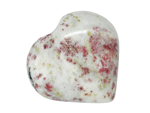 Image of Crystal Heaven Certified Cinnabarite Heart Palm Pebbles Stones For Anxiety Stress Relief Massage-Aaa Grade Original Healing Gemstone Agate Heart Palm Stone For Yoga Meditation Spiritual