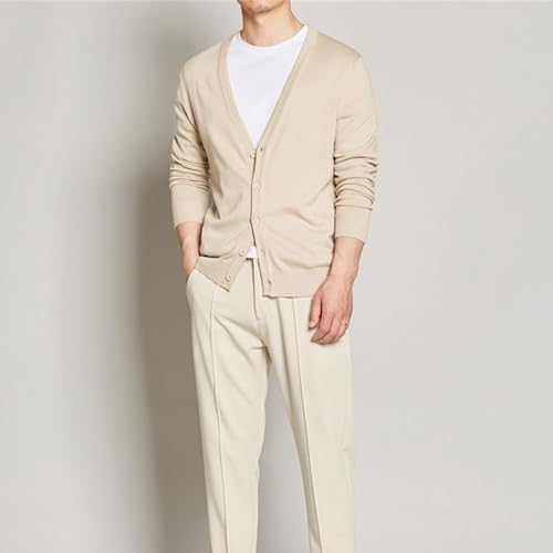 Men's Cardigan Sweaters Button V-Neck Knitted Sweaters Casual Slim Fit Long Sleeve Cable Knit Cardigans4