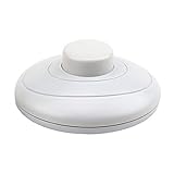 Fine commodities 1 Pcs White Foot Pedal Push Switch Inline Lamp Light On-Off Control Footswitch,Power Switch Button,On/Off