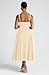 Memoriesea Women's Elegant Square Neck Swing A Line Wedding Evening Party Midi Dress Apricot