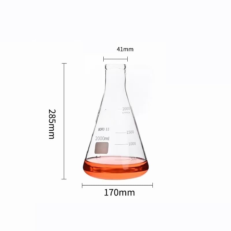Szklana kolba stożkowa, Kolba stożkowa Erlenmeyera ze szkła borokrzemianowego 50-5000 ml do użytku laboratoryjnego(2000ml)
