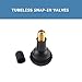 50Pcs TR415 Snap-in Tire Valve Stem CA65 Copper insert Standard Length, Black Rubber Tire Valve Stem for most cars, light trucks, small trailers, wheelbarrows, lawn mowers, ATVs, and motorcycles