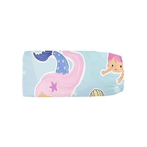 Image of 3pcs Nursery Crib Bedding Set with Comforter, Sheet & Skirt, Watercolor Mermaid Marine Life Printed for Baby Boys and Girls