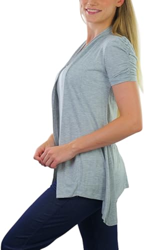 Image of ToBeInStyle Womens Open Front Casual Shrug Lightweight Layering Cardigan Sleeveless or Short Sleeve