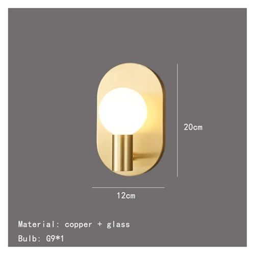 Lámpara de pared LED de vidrio de cobre moderna para iluminación interior 4