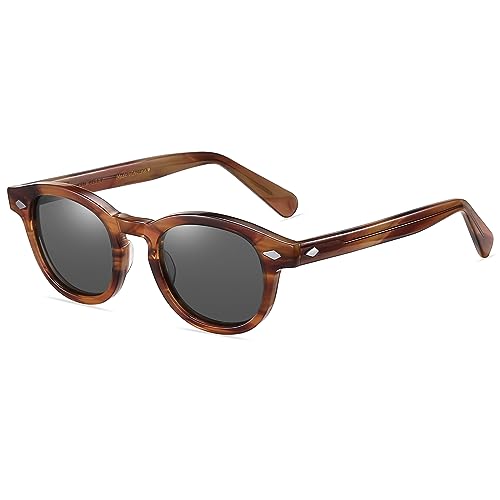 Sheen Kelly Gafas De Sol Ovaladas Retro Para Hombres, Mujeres, Capitán Pirata, Estilo Johnny Depp, Lente Polarizada, Material De Acetato Sheen Kelly Gafas De Sol Ovaladas Retro Para Hombres, Mujeres, Capitán Pirata, Estilo Johnny Depp, Lente Polarizada, Material De Acetato
