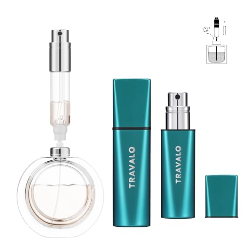 Travalo OBSCURA Ultimate Bottom-Fill Perfume Atomizer with HD Spray - 5ml Leakproof Travel Bottle Refillable Portable Fragrance Dispenser for Her & Him (OBSCURA GREEN)