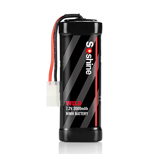 N//C 7.2V Battery And Charger 7.2V Nimh Battery Pack Rc Battery 3000Mah With Standard Tamiya Connector For Rc Car Red #TOP1