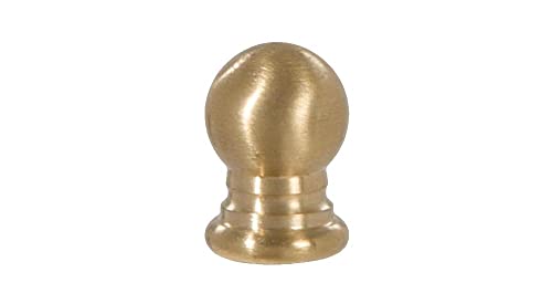 Image of B&P Lamp Solid Brass Sphere Style Unfinished Brass Finial, 1 Inch Height, 1 /4-27 Tap