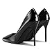 mysoft Women's High Heels Pumps Closed Pointed Toe Stiletto 4IN Heels Dress Wedding Shoes Black Patent