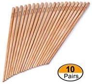 Bonviee Bamboo Chopsticks Reusable Wooden Chopsticks Set 9.45" NAtural Premium Quality Chopstick Non Slip Eco Friendly for Japanese Korean Chinese Asian Food (10 Pairs)
