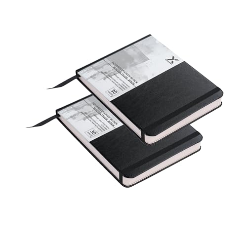 DynamiX Aquarellpapier Hardcover 2er Blockset, 30 Seiten pro Block,300g,...