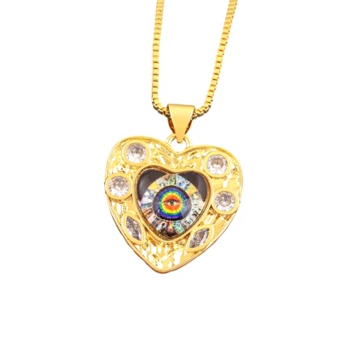Cadeaux bijoux brillants avec collier pendentif yeux cœur