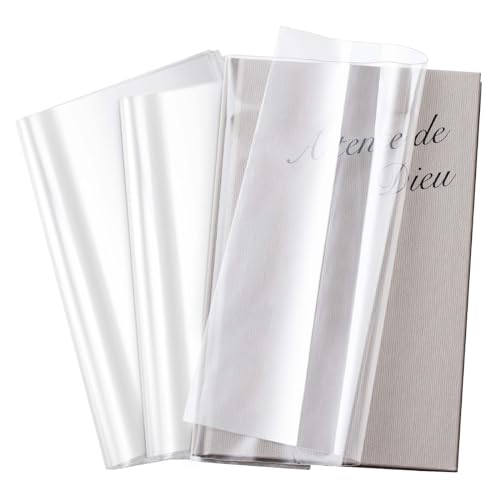 ReliThick 100 Pack Adjustable Clear Book Covers Fits Books with 8.5 x 15 Inches, Plastic Waterproof...