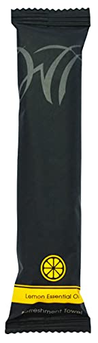 White Towel Services 8" x 8" inch Moist Cotton Towel Individually Wrapped - Scent (Case of 50) *(Lemon)