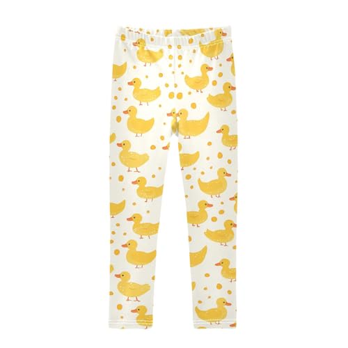 Yellow Duck Girls' Leggings Toddler Doodles Dots Kids Yoga Pants Dance Active Tights 4T