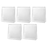 BCP 5pcs 7 x 7.25 x 2.5' PVC Transparent Plastic Cosmetic Organizer Bag Pouch With Zipper Closure,Travel Toiletry Makeup Bag