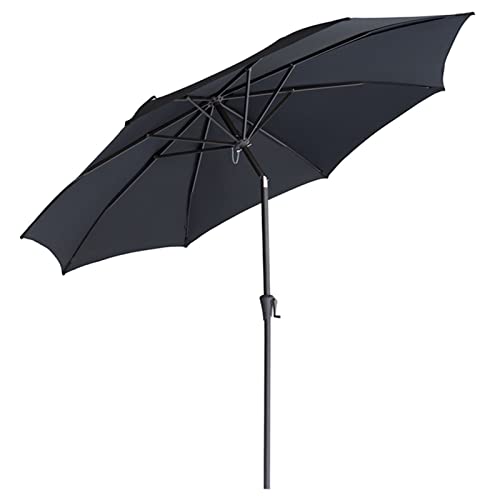 Helios&Hestia 300cm Groß Markt Garten Sonnenschirm Terrassenschirm Marktschirm Tischschirm Gartenschirm mit Glasfaser, UPF 50+, Schwarz Cover