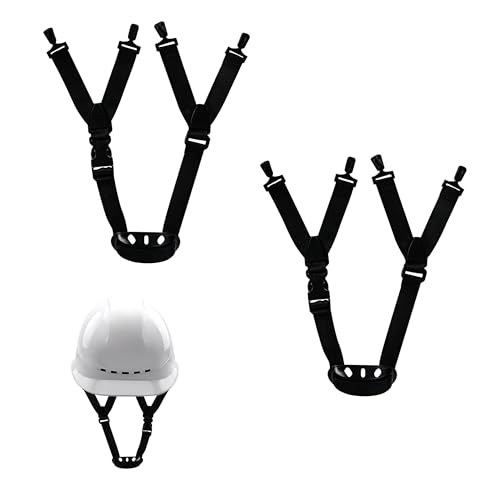 Vierone 2Pcs Black Hard Hat Chin Strap 20mm Adjustable Universal Compatible with Most Hard Hats
