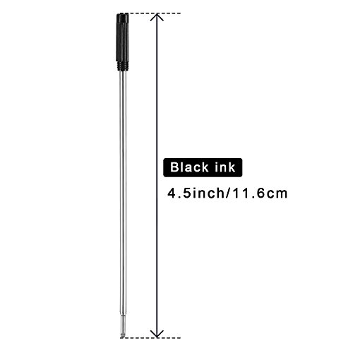 Jovitec 24 Pieces Replaceable Ballpoint Pen Refills Metal Pen Ink Refills Smooth Writing 4.5 Inch (11.6 Cm) And 1 Mm Medium Tip (Black) #TOP1