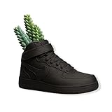 Sneakers Shoes High ((Black)) Planter Pot 3D Printed- Pen Holder & Pencil Holders- Plant Pot for Indoor Plants- Plastic -Unique Planter for Indoor with Drainage Hole- Made in USA