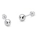 14k White Gold 4mm Plain Hollow Gold Ball Children Screw Back Girls Earrings