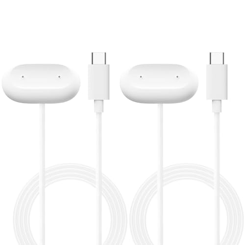 �yHUKWIMO�zFor Google �X�}�[�g�E�H�b�` �[�d�P�[�u��Google Fitbit Air �Ή� �[�d�P�[�u�� �[�d�� ���C�����X�[�d �����ϋv �g�т��₷�� �y�� USB-C �}�O�l�b�g���[�d��(2�{,�z���C�g�j