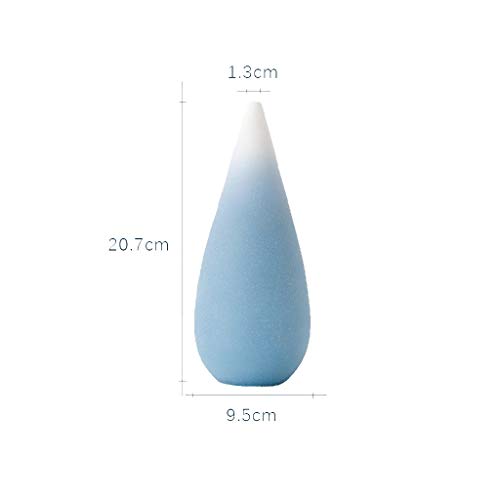 Vase en céramique bleu mat 21cm | Centre de table nordique - 4