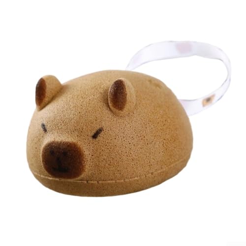 Boule éponge de bain hygiénique Capybara conçue pour un rinçage facile et une accumulation réduite après chaque séance de bain (marron)