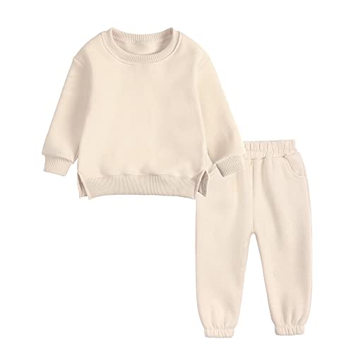 Image of MYGBCPJS Youth 2PCS Jogger Outfits Set Fleece Hooded + Sweatpants Boys Girls Athletic Sweatsuits Pullover Clothes