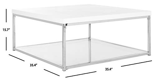 Safavieh Home Malone Glam White And Chrome Coffee Table, 0 #TOP1