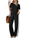 Picture of Sampeel 2 Piece Sets for Women Summer Resort Wear for Women 2026 Women's Clothing Beach Outfits Airport Travel Outfit Spring Outfits Matching Lounge Sets Black L