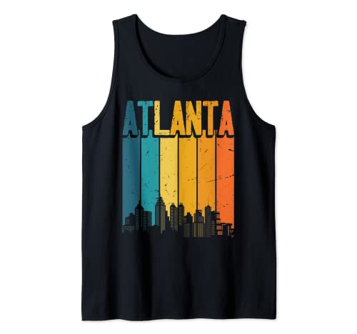 Atlanta USA Retro Vintage Sunset Skyline Atlanta Tank Top
