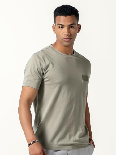 DAMENSCH Regular Fit Cotton Blend Tshirt Half Sleeve Crew Neck Comfortable Casual Lightweight Premium Vortex Elemental Breeeze Tshirts for Men Pack of 1