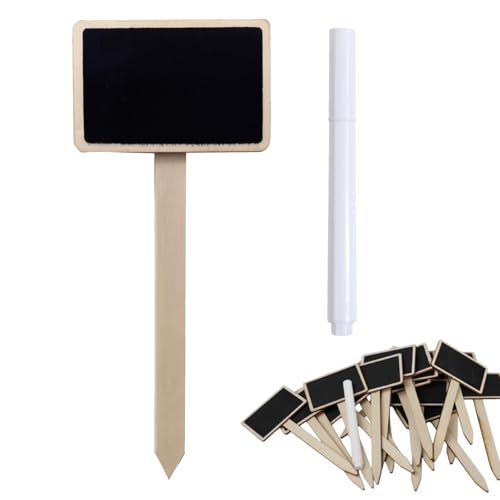 leruiyezs 20 Pcs Etichette per Piante in Legno Targhette per Orto con Pennarello Impermeabile per Piante da Giardino,Semi,Fiori,Erbe,Verdure Segnapiante da Esterno for AirJeti,Tenuta,Ermetica