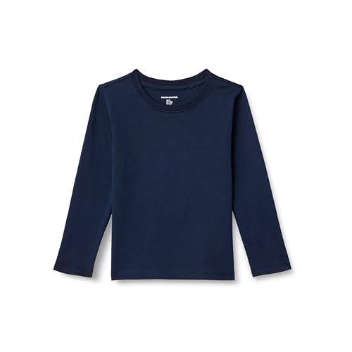 Amazon Essentials Boys' Long-Sleeve T-Shirts, Navy, Large