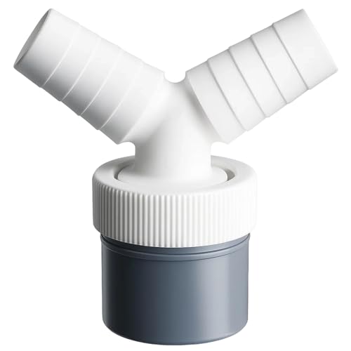 Washing Machine Waste Splitter, Dual Drain Pipe Connector for Dishwasher and Washing Machine, Space-Saving Y-Branch Design with 2 Hose Clamps, Efficient Drainage Solution for Compact Spaces