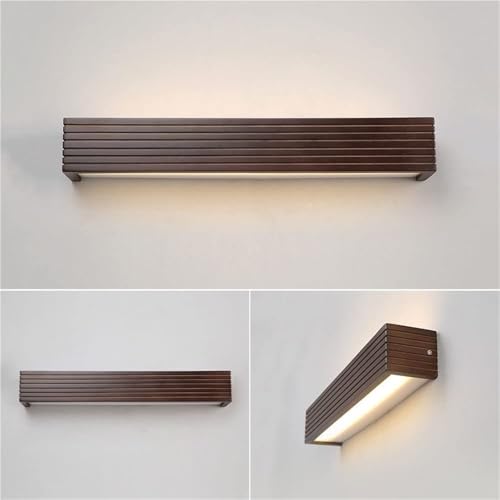 Lampada da Specchio per Il Trucco a LED Nera Moderna da 45 cm - Applique da Parete Rettangolare per Bagno e Trucco