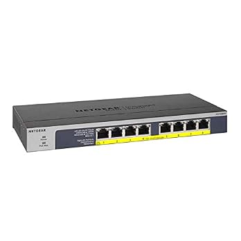 NETGEAR 8-Port Gigabit Ethernet Unmanaged PoE Switch (GS108PP) – with 8 x PoE+ @ 123W Upgradeable, Desktop, Wall Mount or Rackmount, and Limited Lifetime Protection