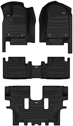 TuxMat Custom Car Mats for Dodge Durango 6-Seater 2011-2025 - Maximum Coverage All Weather Laser Measured Full Set