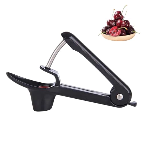Cherry Pitter Tool Multiple Cherries Fruit Stone Remover Cherries and Olive Pitter Cherry-Pitter and Olive Stoner-Tool with Stainless Steel Rod Kitchen Portable Fruit Pit Removers Tool (Black)