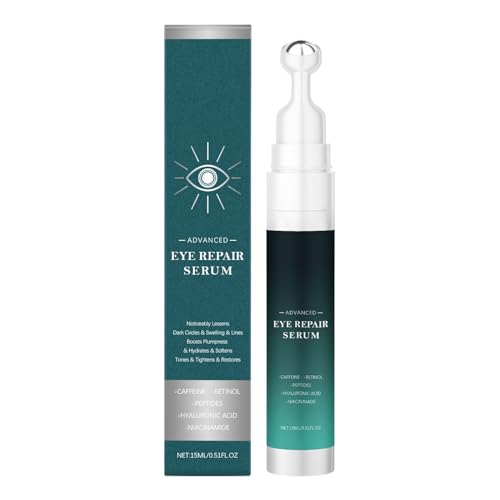 Yabauuop Rodillo Antiojeras - Crema Hidratante Antiarrugas De 15ml Para Bolsas Y Ojeras,Tratamiento Reafirmante Diario para Mujeres y Hombres, Uso Mañana y Noche, para Viajes y Oficina