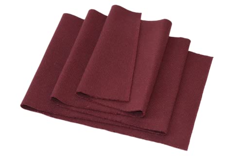 Image of TinaKim Ribbing Knit Fabric, for Waistbands Collar Cuffs Material Polyestery (Strip of Dark red, 40x8in)