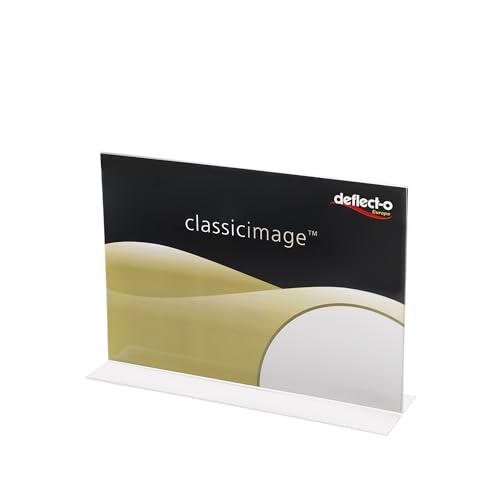 Deflecto 684401 A6 Landscape Stand up Sign Holder - Crystal Clear