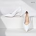 IDIFU White Heels Closed Toe Women's Pumps High Stiletto Pointed Toe Heels Comfortable Cut Out Dress Shoes for Women Wedding Bridal Prom Dressy Bride Bridesmaid Fashion Pumps Shoes(White Pu, 9.5)