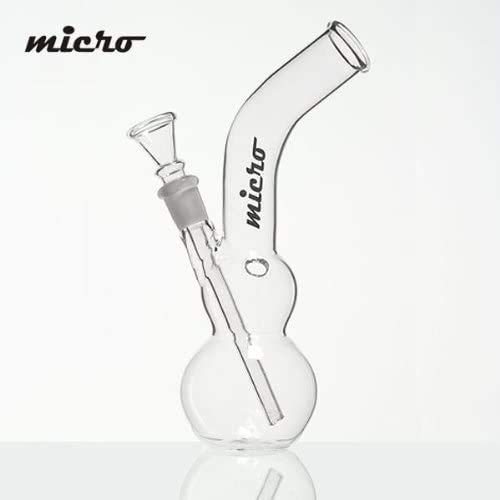 Micro Glas Bong Tabakpfeife mit Kugel, 22 cm hoch, 14,5 mm Schnitt und Chillum – Bild 4